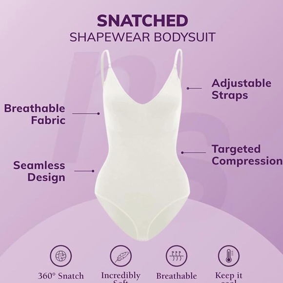 HEYSHAPE SNATCHED SHAPEWEAR BODYSUIT WHITE XXL SHAPE WEAR TIK TOK NEW - Picture 2 of 2